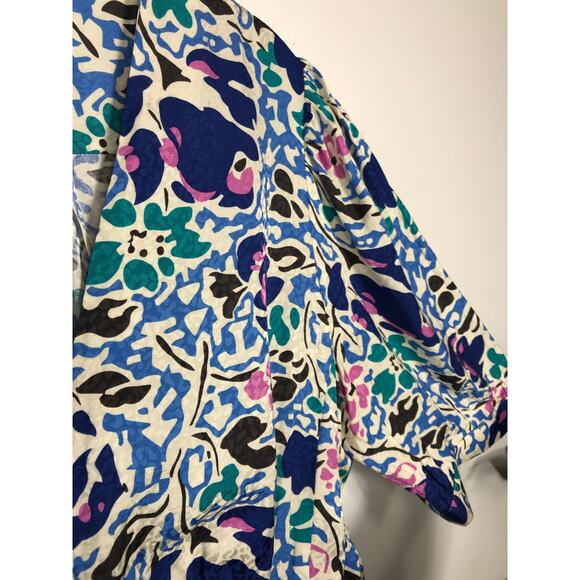 ba&sh Oleo Peplum Floral V Neck Top Blouse Womens Large Preppy Designer Feminine - Picture 6 of 10